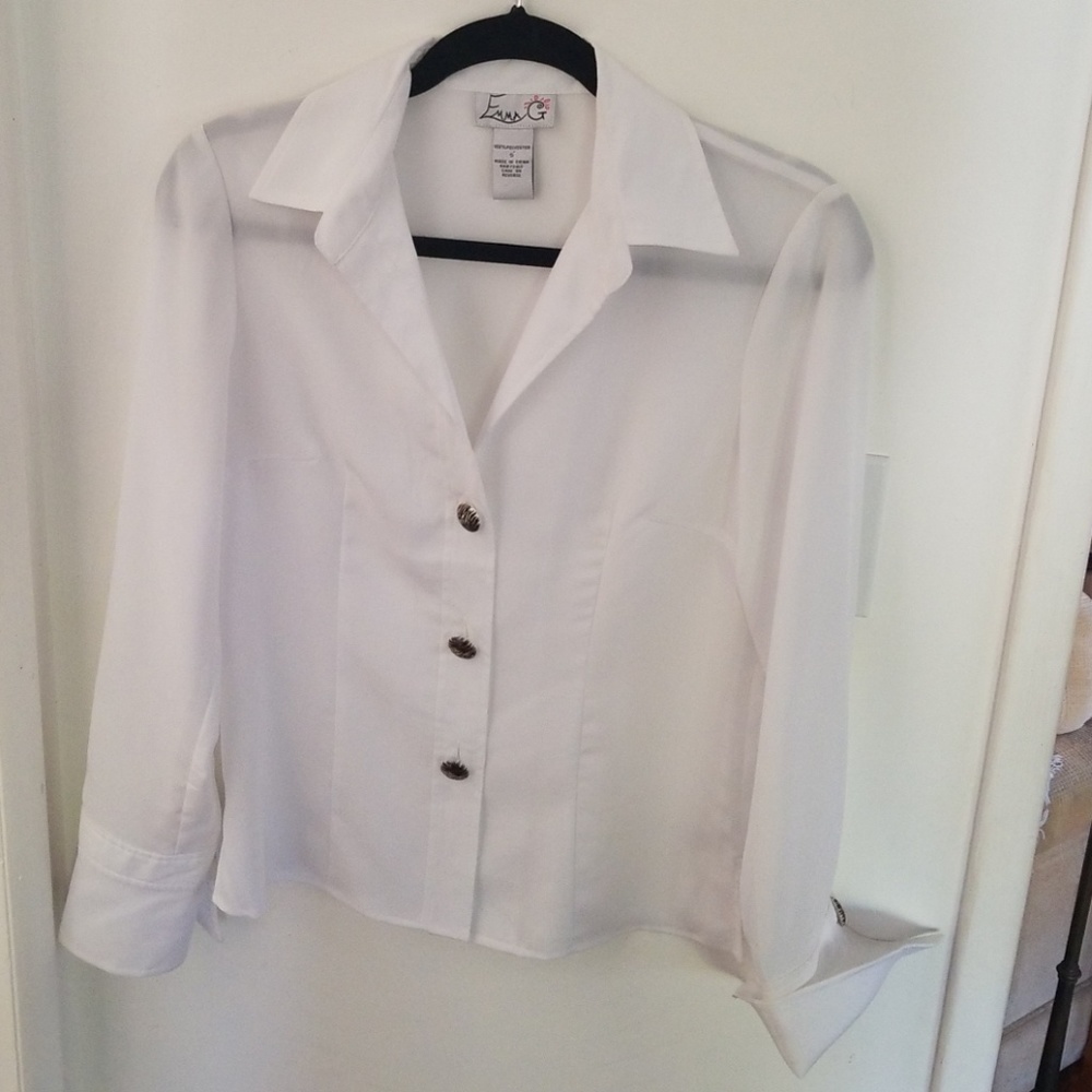 White button down blouse
